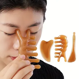 3Pcs Gua Sha Massage Tools, Facial & Body Tool for Scraping and SPA Care, Trigger Point Massage on Face - Mother's Day Gift Daily skincare tools Resin lymphatic face brush
