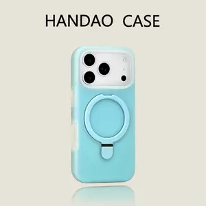 2026 New Liquid Jelly Magnetic Kickstand Skin-Friendly Cellphone Phone Case for iPhone 17 Pro Max 17 Pro 16 Pro Max 16 Pro 15 Pro 14 13, Shockproof Protective Cover Accessories