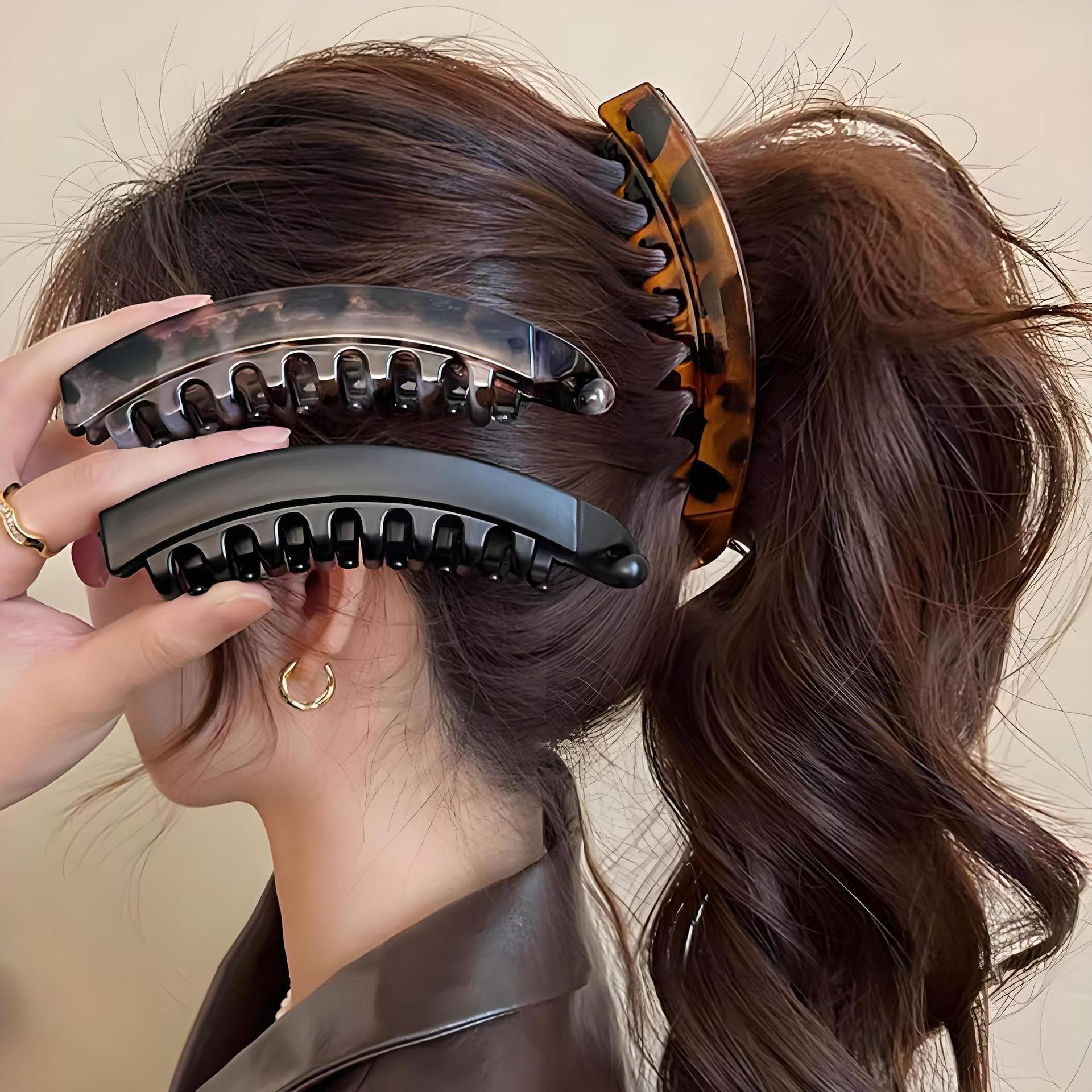 Popular banana hair clip, large size for thick hair, back-of-the-head clip, high ponytail claw clip, vertical clip that doesn't damage hair, twist clip