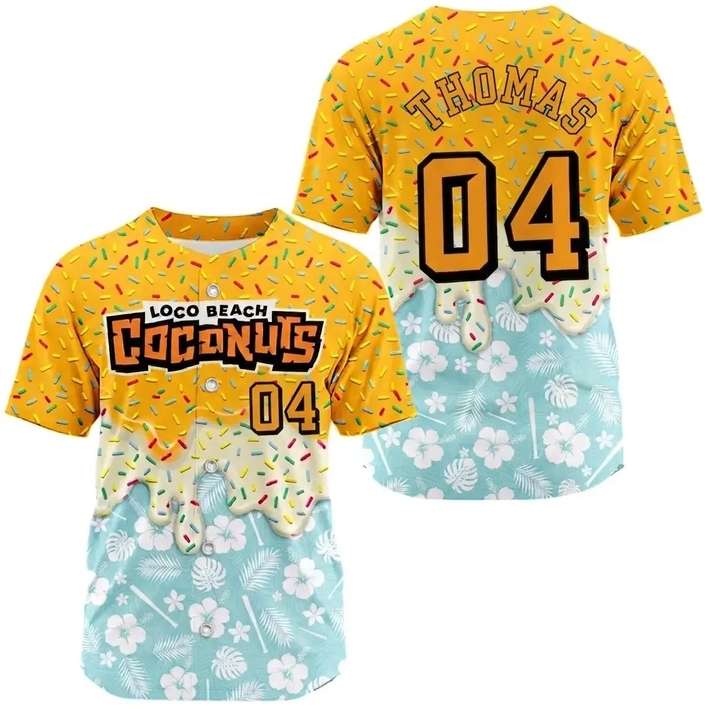 Custom Coconuts Baseball Jersey, Baseball Fan Jersey, Custom Personalized Name Number Shirt, Athletic Team Uniform Gift