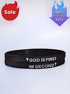 silicone wristband, fashionable wristband for women & men, accessories for men, trendy all-match & exquisite jewelry for birthday gift, strap bracelet, bible verse bracelet