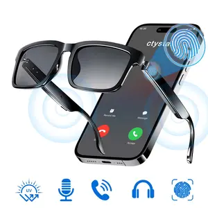 Smart Bluetooth Sunglasses, Multifunctional Audio Sunglasses, Smart Glasses Hands-Free Siri Assistant & Touch Control, Sunglasses with Polarized Lenses Ergonomic Touch Frame Anti-UV Bluetooth Glasses for Outdoor Driving
