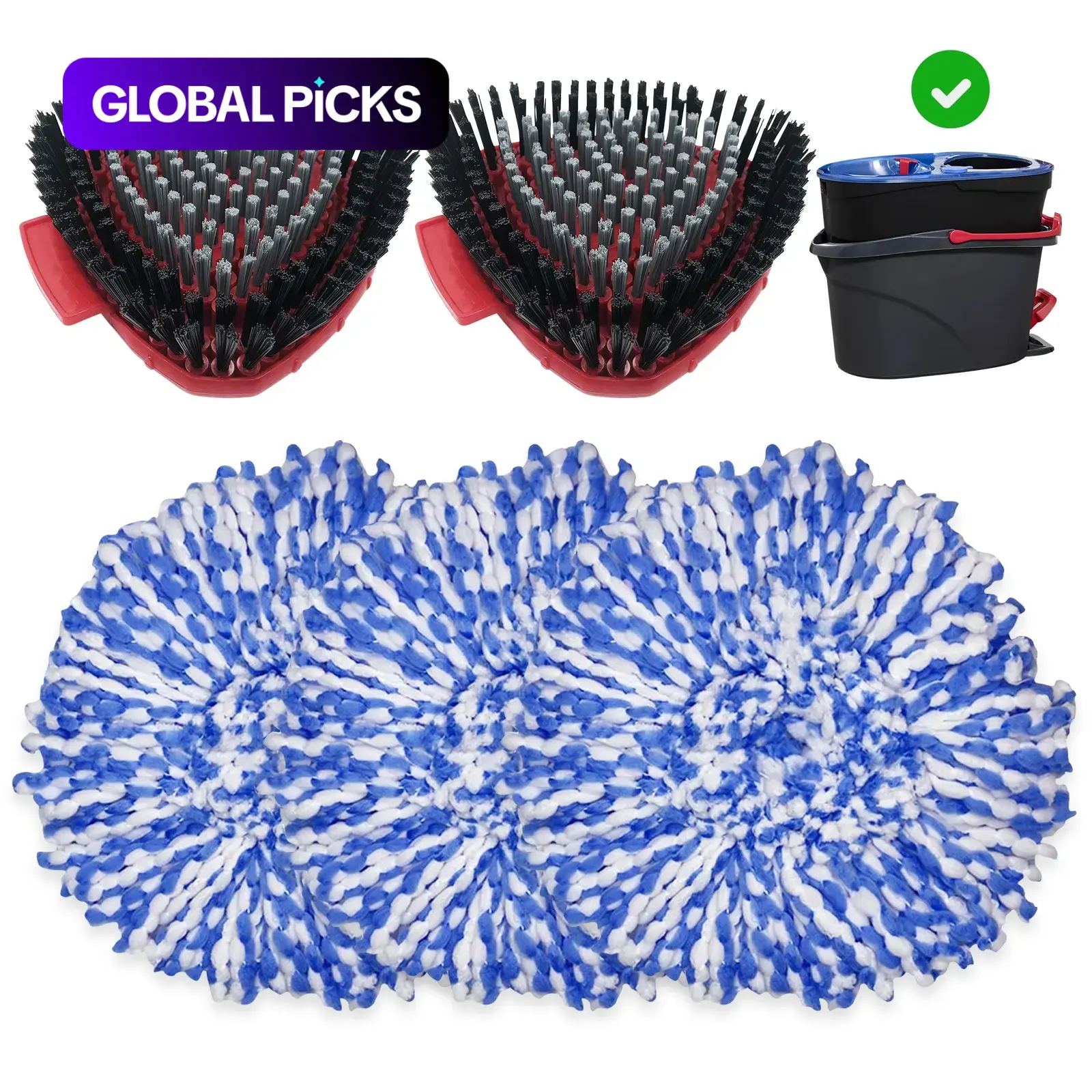 Washable Absorbent Mop Refill for O-Cedar Mop, 5pcs/7pcs Mop Head Refills & Scrub Brush Head Replacement, Spin Mop Replacements, Household Cleaning Tool for Home Kitchen and Bathroom #GLOBAL PICKS