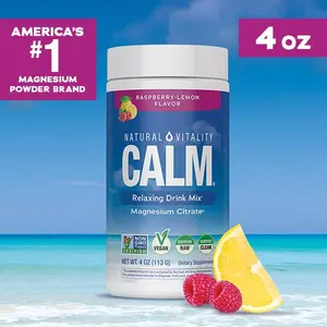 CALM 4 oz Relaxing Drink Mix - Raspberry Lemon Flavor - Magnesium Citrate Supplement - 4 oz (113 g) - 28 servings CALM 4 oz Relaxing Drink Mix - Raspberry Lemon Flavor - Magnesium Citrate Supplement - 4 oz (113 g) - 28 servings