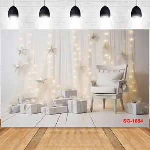 Photography Background Star Light Gift Box Chair Simple Style Proposal Wedding Backdrop Photography Studio Background