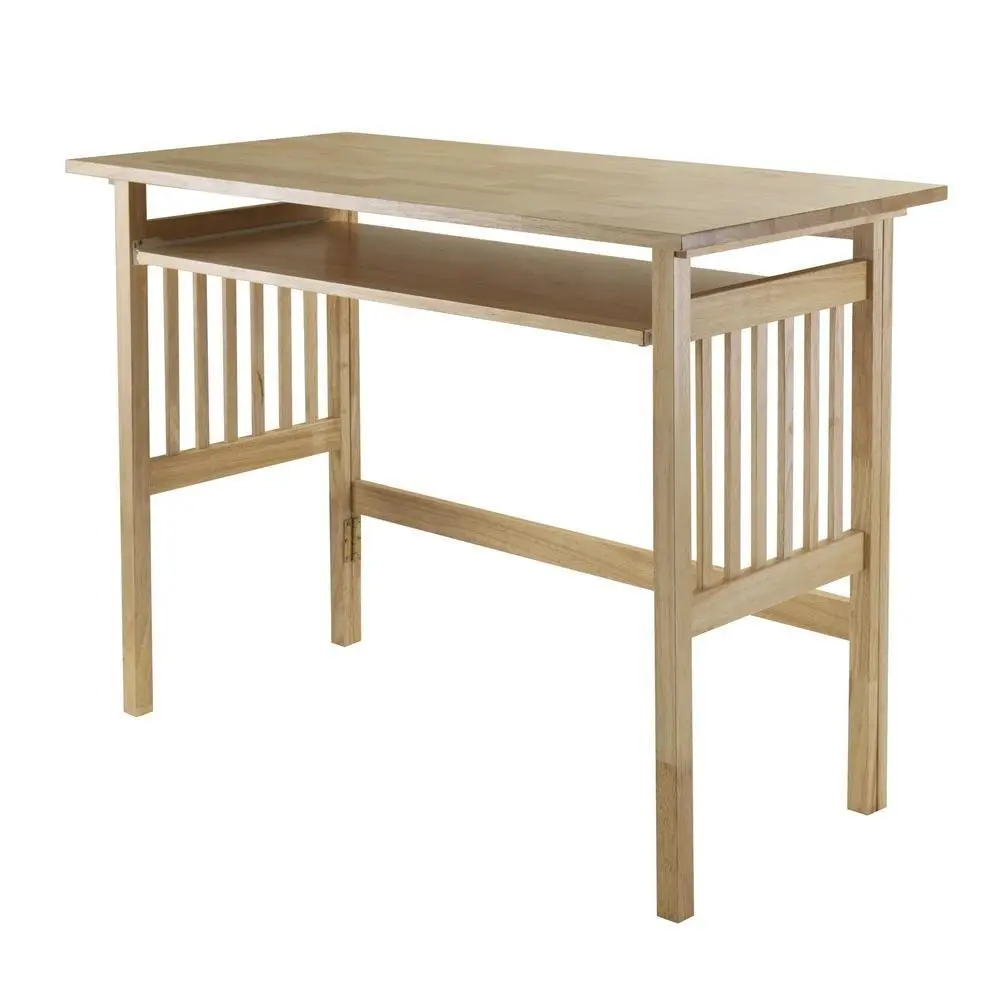 Rectangular Honey Finish Office Printer Table - Solid and Composite Wood Construction for Computer Workstations