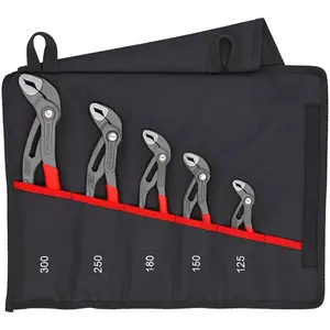 KNIPEX 5 Pc Pliers Cobra Set In Tool Roll, Black