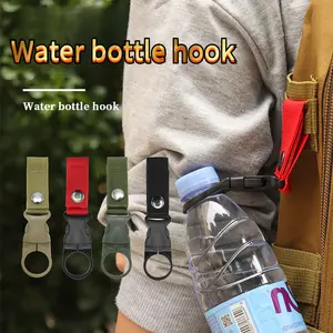 Bottle Clip Hanging Portable Water Bottle Ring Holder Keychain Mineral Water Bottle Clip for Backpack Belt Nylon Webbing Strap for Outdoor Tactical Camping Hiking