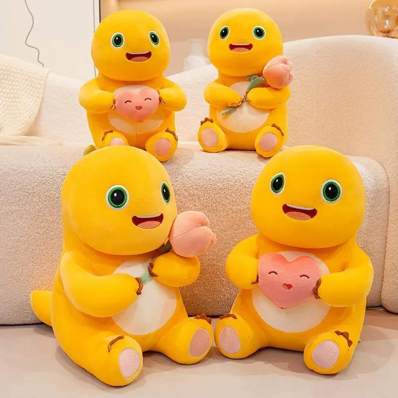 35cm Milk Dragon Hugging Tulip Plush Toy Cute Soft Milk Dragon Stuffed Doll Girl Boy Birthday Halloween Christmas Gift