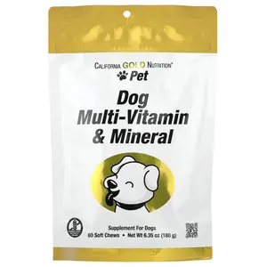California Gold Nutrition Pet, Dog Multi-Vitamin & Mineral, 60 Soft Chews, 6.35 oz (180 g)