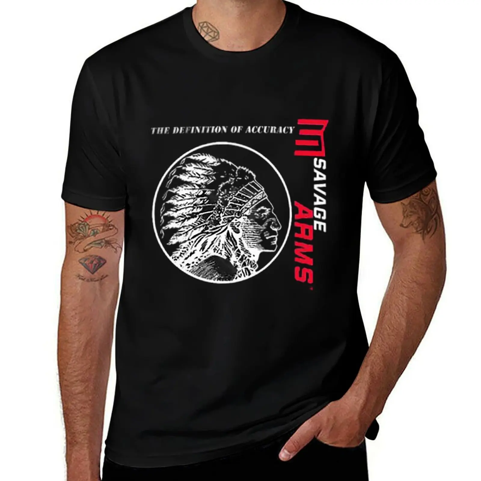 Savage Arms Mens T Shirts Cotton Short Sleeve T-Shirt Crew Neck Tees Casual Shirt