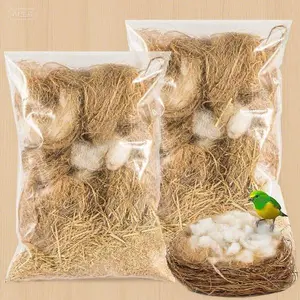 Natural Bird Nesting Material Mix - Soft Bedding for Hummingbirds, Canaries, Finches - Reusable Nesting Fibers for Cages, Gardens, Tree Trunks - 80G Eco-Friendly Nesting Supplies for Wild Birds Adjustable Bird Cage Cover Net