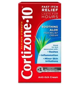Cortizone-10 Maximum Strength Soothing Aloe Itch Relief Cream Fast-Acting, Anti-Itch Cream 1 oz