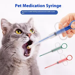3 Pices Pet Pill Plunger Popper for Small Cats Dogs Pill Gun Dispenser Shooter Pet Piller Soft Tip Tablet Syringe Pusher Animal Feeder for Feeding(Green+Red+Blue)
