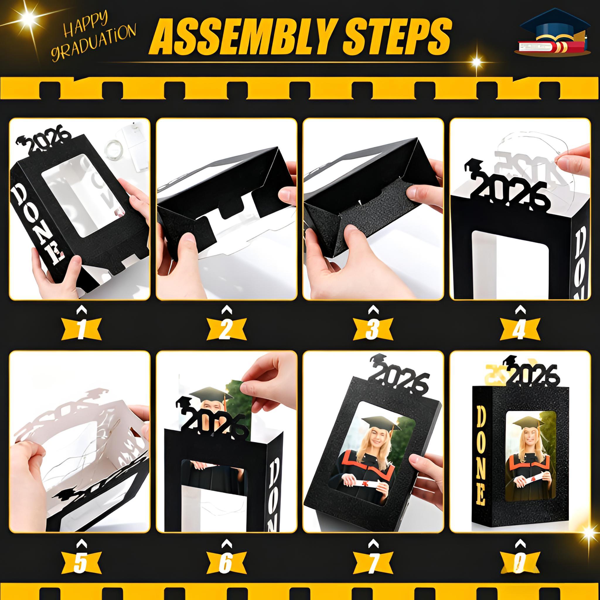 2026 Graduation Table Centerpieces 4/8Pcs Fit 4x6in Photo Grad Gifts Party Favor for Graduates