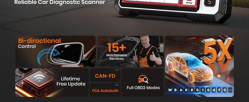 ANCEL FX6100 Bidirectional OBD2 Scanner, All System Car Diagnostic Scanner with Active Test,15+ Reset, EPB/BMS/SAS/D-PF Reset/ABS Bleeding/Injector Coding, FCA&CANFD, AutoVin, Lifetime Free Upgrade