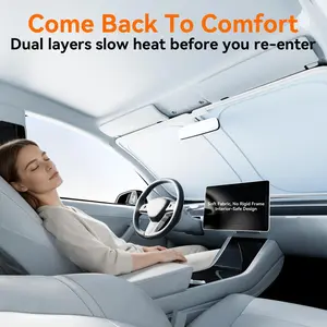 AUTOWOEL Car Windshield Sunshade – Odorless & Foldable, Fits Cars SUV Truck, Blocks Heat & UV, Protects Dashboard