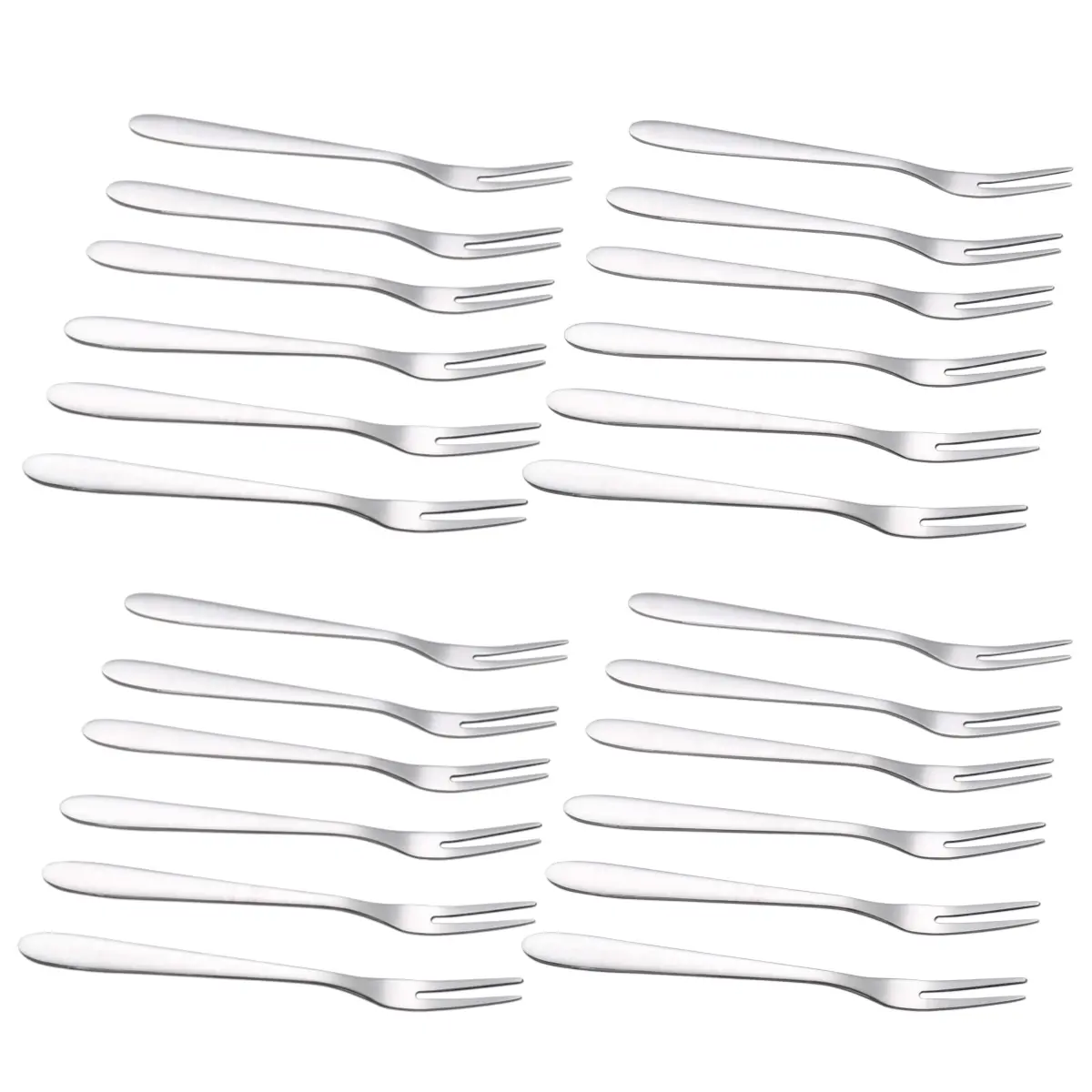 24 Pieces Stainless Steel Dinner Forks Kitchenware Cutlery Set - Quality Mirror-Polished Silver Serving Forks for Olives, Antipasti