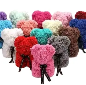 Custom Rose Bears - Assorted Colors Great For Valentine's Day Decor Decorative Gift