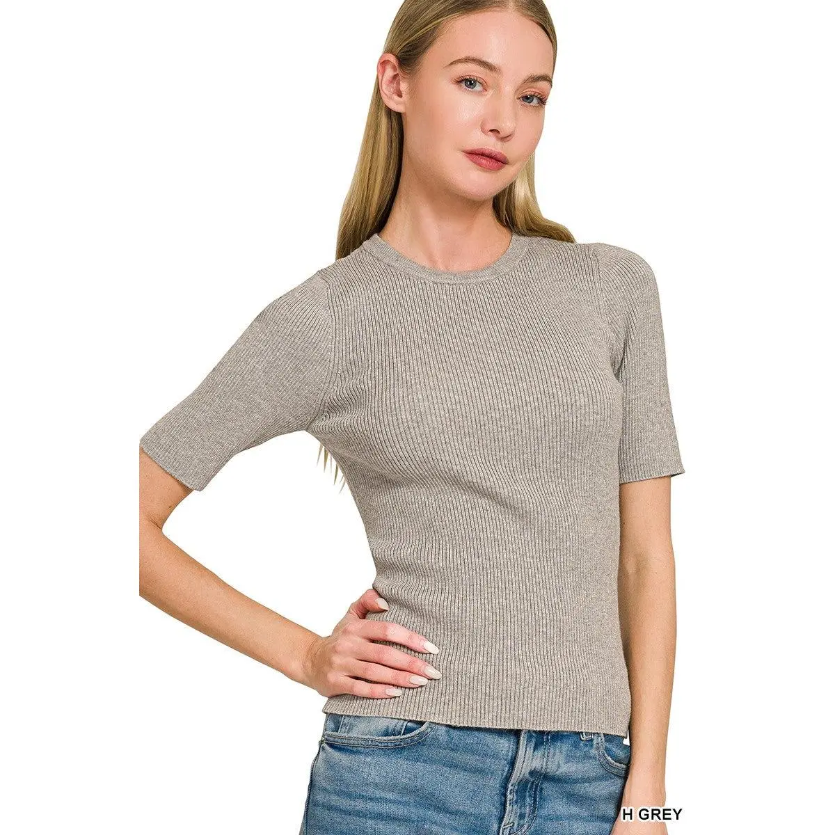 The Chloe Sweater Top-Grey