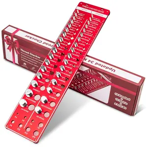 42 Nut and Bolt Thread Checker, Bolt Size and Thread Gauge with 19 Standard and 15 Metric, identibolt 8 Drill Bit Gauge, Heavy-Duty Thread Checker, Bolt and Nut Identifier Gauge