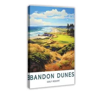Bandon Dunes Golf Resort City Travel Cityscape Landscape II Canvas Poster Wall Art for Home Bedroom Office Dorm Room Decor