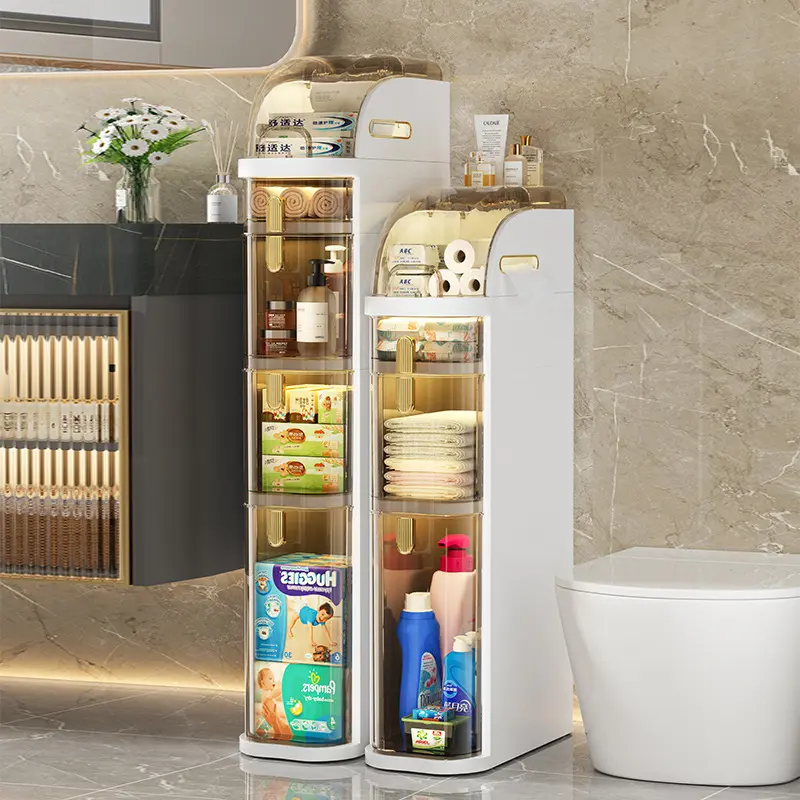 WOWIN Crack storage cabinet bathroom storage rack drawer type bathroom locker toilet toilet side cabinet narrow gap bathroom