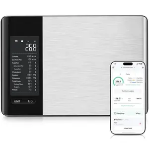 Smart Food Kitchen Nutrition Scale with Nutritional Calculator, Free App with 19 Nutrients Tracking, Calorie, Marco, Digital Weight Grams and Ounces, Premium Stainless Steel, 22lb