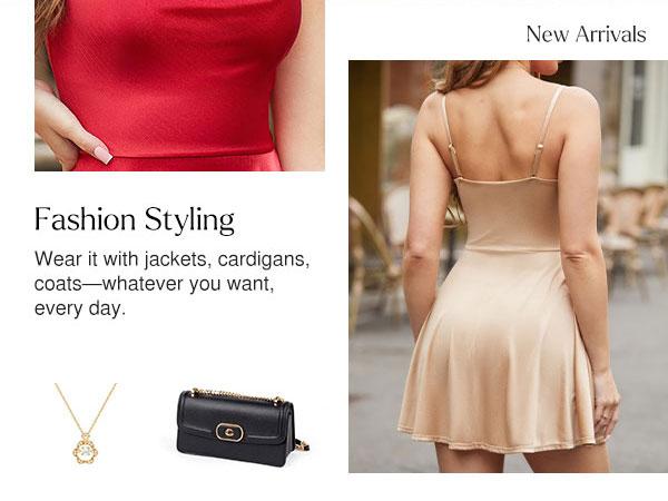 Popilush Sexy Shapewear Mini Satin Slimming Cocktail Dress Built-In Bra Square Neck Tummy Control#FallFreshness