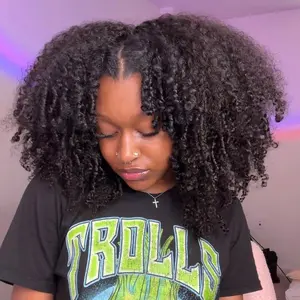 Vshow Afro Curly Hair V Part Wig No Leave Out Human Hair Glueless Wigs Ready To Go Protective Style Half Wig For Women Natural Looking Beginner Friendly #Summervibes