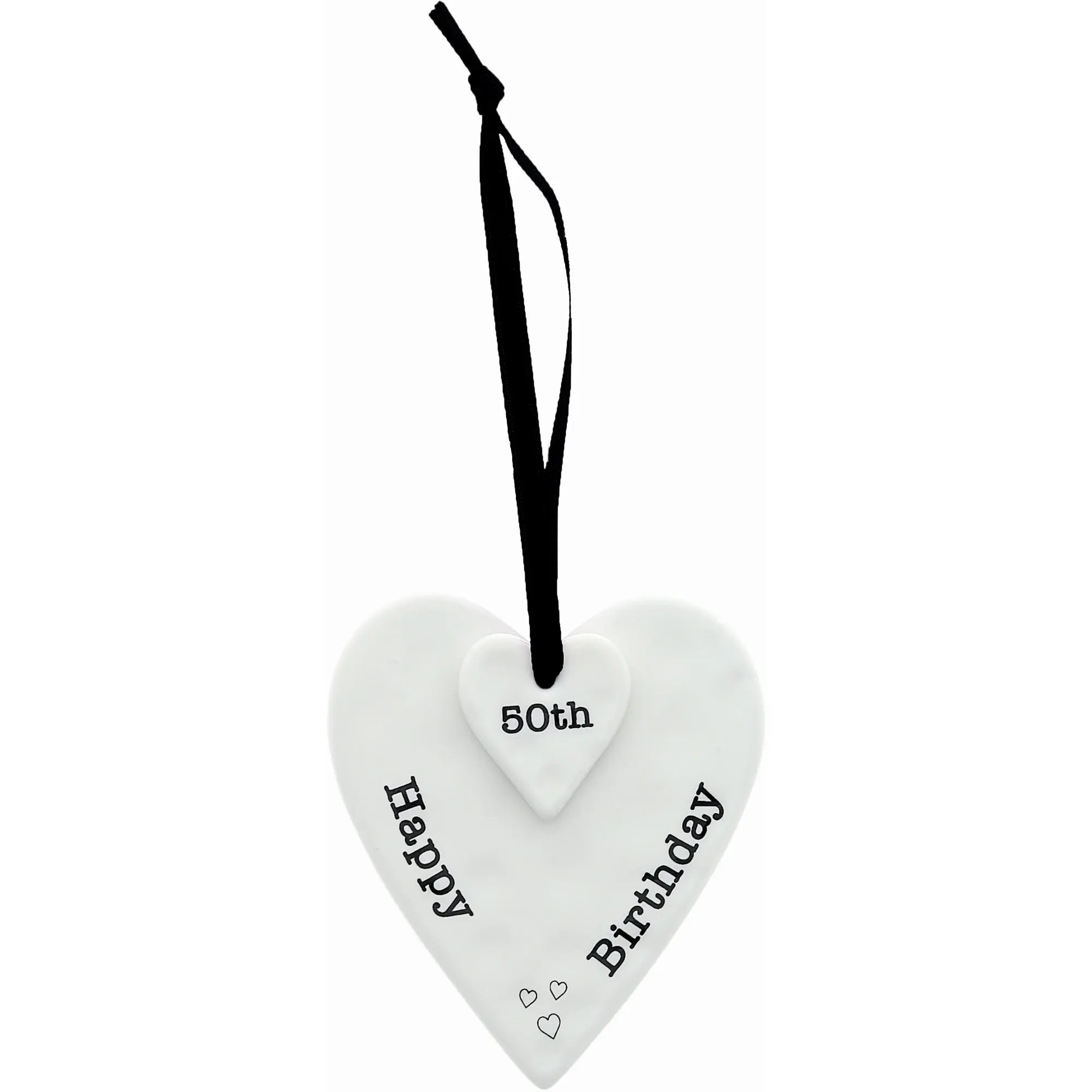 Happy 50th Birthday 3" Ceramic Keepsake Heart Plaque