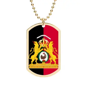 Ayiti Coat Of Arms Military Pendant | Tag Pendant with Chain
