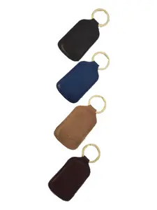 Leather Key Chain US Flag Available in Black Blue Brown and Dark Colors
