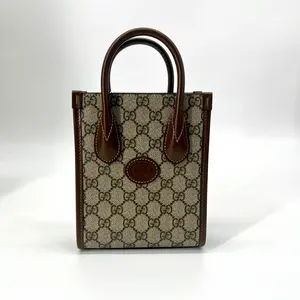 Pre-owned GUCCI Canvas Tote Bags GG Supreme Monogram Mini Interlocking G