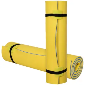 10ft x 6ft Extra Large Inflatable Foam Floating Water Mat, Heavy-Duty Non-Slip Yellow Raft for Lake, Pool, Beach