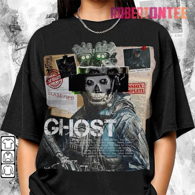 Simon Ghost Riley COD 90s Shirt, Bootleg Modern Warfare 1 2 3 Game Collage Retro Shirt