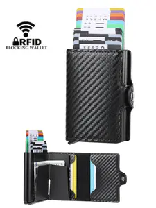 Dual Aluminum Card Holder with Auto-Release Mechanism, RFID Blocking Design, Rfid Card Slots, Large Capacity Credit Card Holder Business Office Travel Gift, Perfect for Birthdays Festivals Returning to School