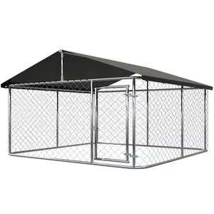 Petony Outdoor Dog Enclosure Heavy Duty Dog Kennel House Mesh Dog Big Cage Pet Kennel Steel Fence with Secure Lock