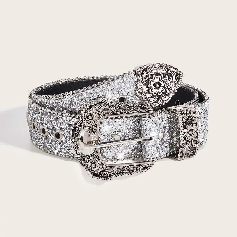New Punk Belt Rhinestone Belts,Sparkly Luxury Artificial Diamond,Styling Cross Belt for Party,Daily Clothing Decor,Trendy All-match&Exquisite Street Style Leather Belts for Birthday Gift,Women Accessories,Belts for Women&Men New Year gift