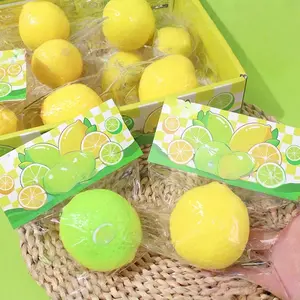 Color Changing Lemon Squishy Toy - Squeeze to Change Color Fruit Stress Ball, Slow Rebound Decompression Toy for All Ages