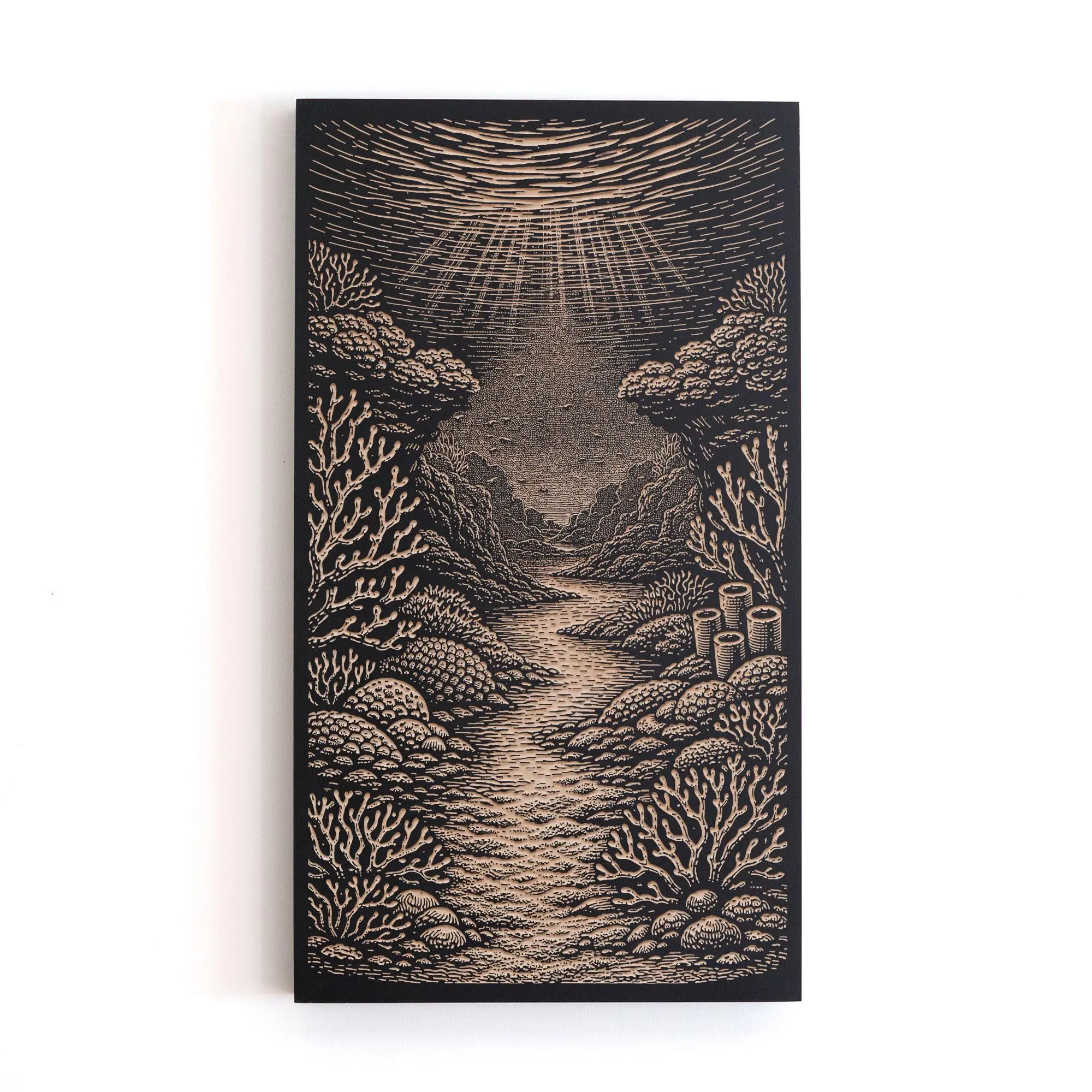 Underwater Reef Engraved Birch Art Panel