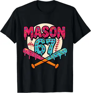 100% Cotton Fashion Garment Mason 67 Funny Ice Cream Drip Baseball Meme Graphic T-Shirt
