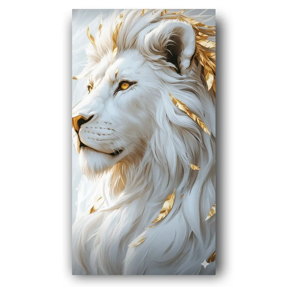 Lion Large Size Diamond Painting Kits for Adults Beginners, DIY Full Round Drill Art, Home Wall Decor, Indians Diamond Picture, Diamond Art Tools