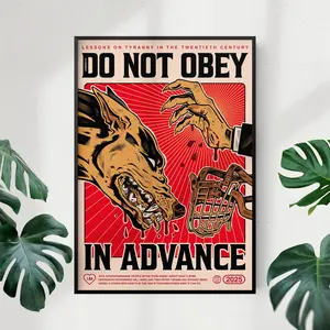 Don't Obey Print Vintage Rock Metal Concert Poster Iconic Madrid Stadium Graphic Art for Fans Collectors and Enthusiasts