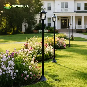 8/14-piece outdoor solar path light set, garden and courtyard street light set, IP65 waterproof, outdoor lighting column lamp, courtyard decoration, suitable for decorating gardens, courtyards, lawns, paths, driveways, front/back doors, warm white light