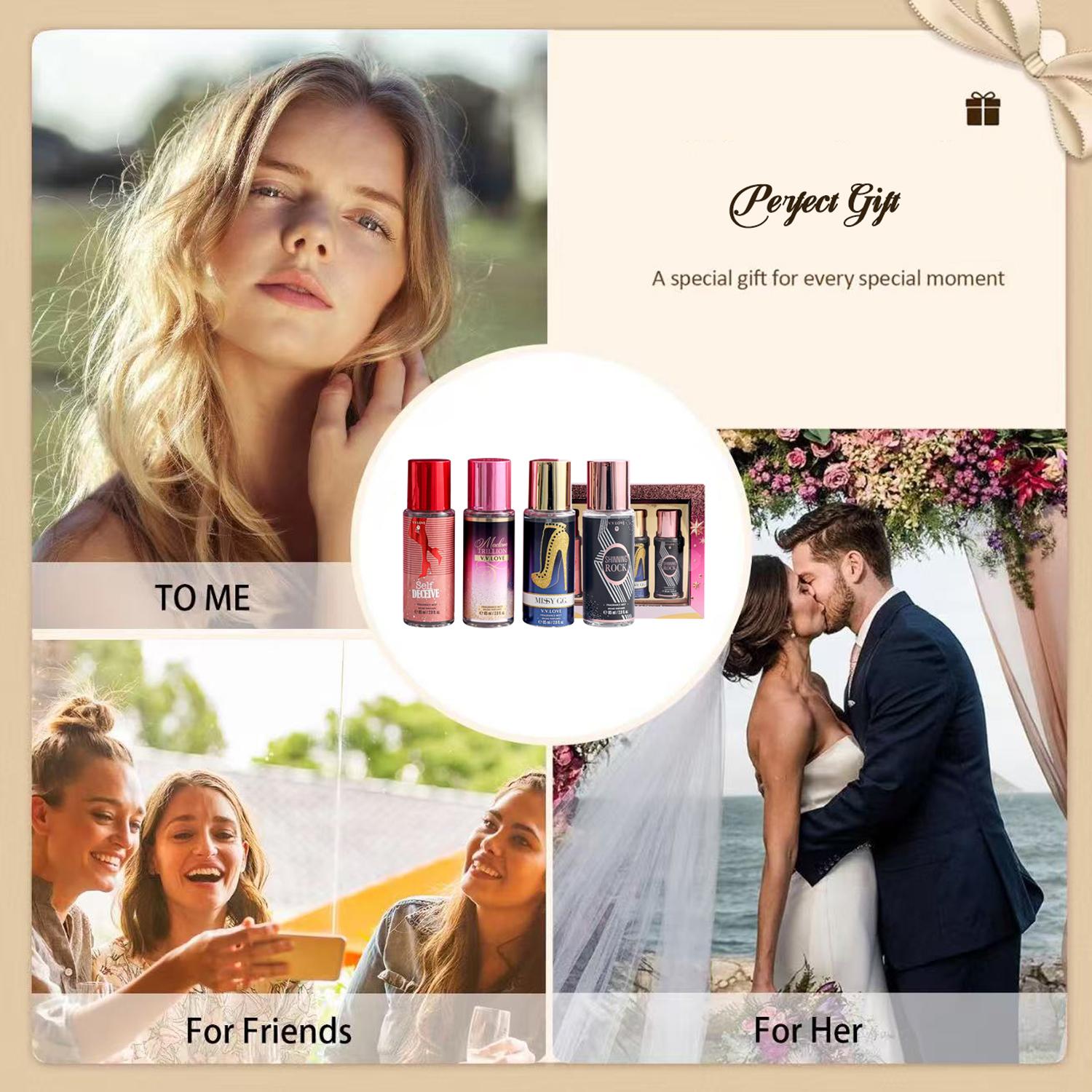 Women’s Perfume Set – 4 Luxurious Mini Perfumes | Long-Lasting Fragrance | Eau de Toilette — Women’s Spray Perfume, 85 ml per bottle