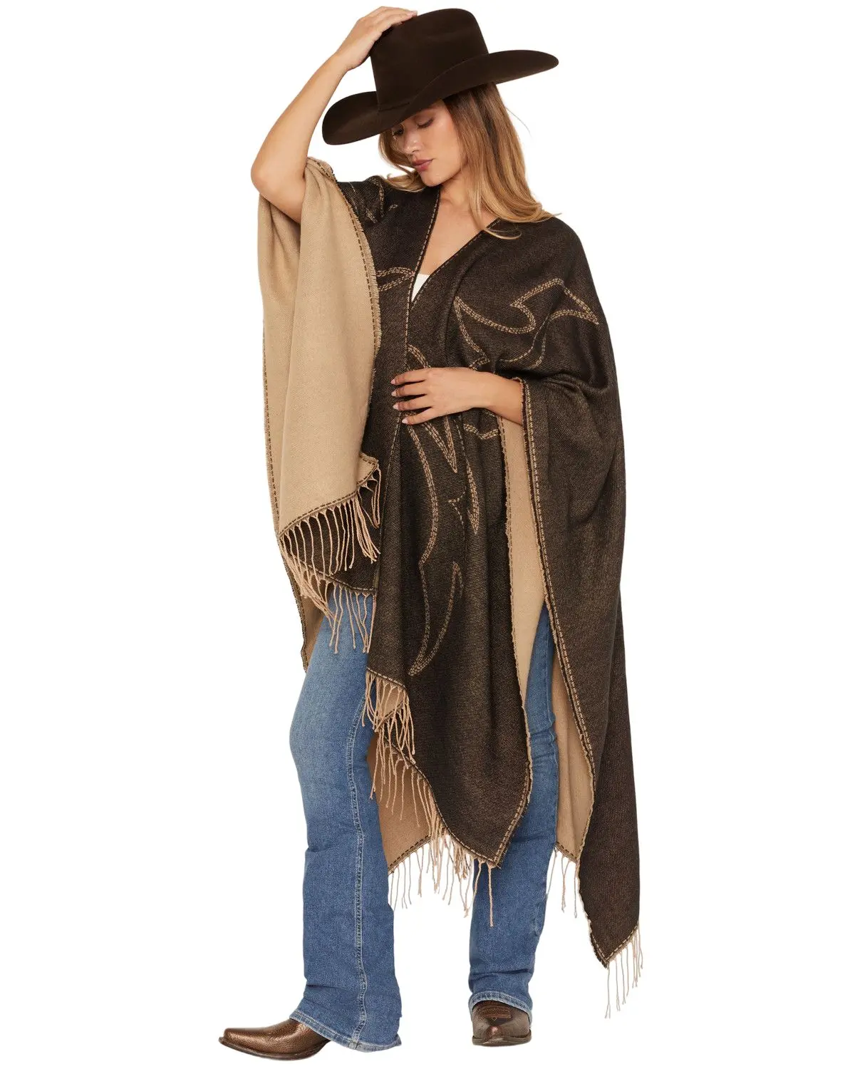 Idyllwind Women's Women'S Kenway Boot Stitch Shawl - Iwfa26v5-Blk