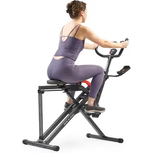 Smart Heavy Duty Row-N-Ride, Squat Assist Trainer for Full Body Workout, 350 LB Capacity, 5-Level Resistance, Padded Seat, and Free SunnyFit App Connection – NO. 077PLUSSMART