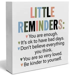 Small Reminder Plaque, You Are Enough Sign, Encouragement Gift, PVC Desktop Decor, Office Desk Motivational Sign, Home Bedroom Decoration, 4x4 Inches, Plaque Decorations