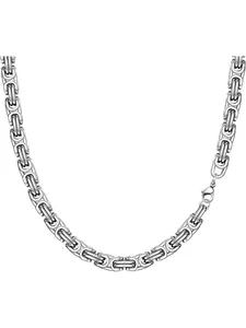 Mens Silver Byzantine Chain Necklace 4/6/8MM Stainless Steel Thick Heavy Chain Hip Hop Jewellery for Men 20-30 Inches Cuban Link Design Chain